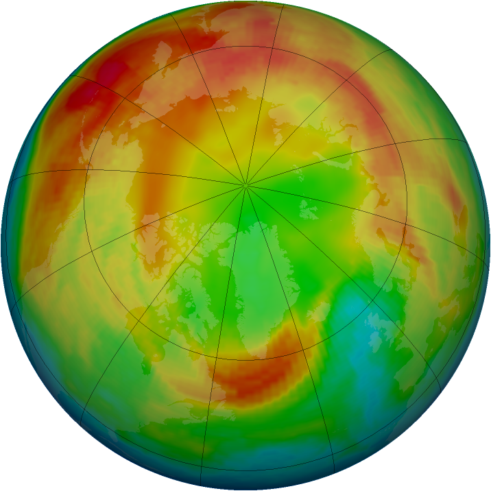 Arctic ozone map for 08 February 1998